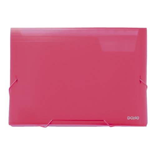 DOHE Clasificador acordeon PP A4 traslucido rojo DOHE Clasificador acordeon PP A4 traslucido rojo