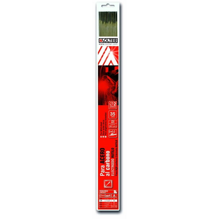 Solter Electrodo rutilo para acero al carbono Ø 2 mm, blister 35 uds