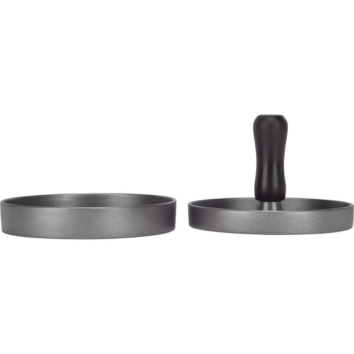 Gefu Prensador para Hamburguesas BBQ, Negro y Gris Aluminio