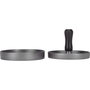 Gefu Prensador para Hamburguesas BBQ, Negro y Gris Aluminio