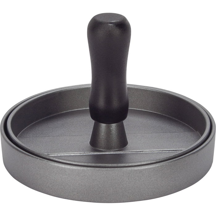 Gefu Prensador para Hamburguesas BBQ, Negro y Gris Aluminio