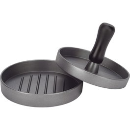 Gefu Prensador para Hamburguesas BBQ, Negro y Gris Aluminio