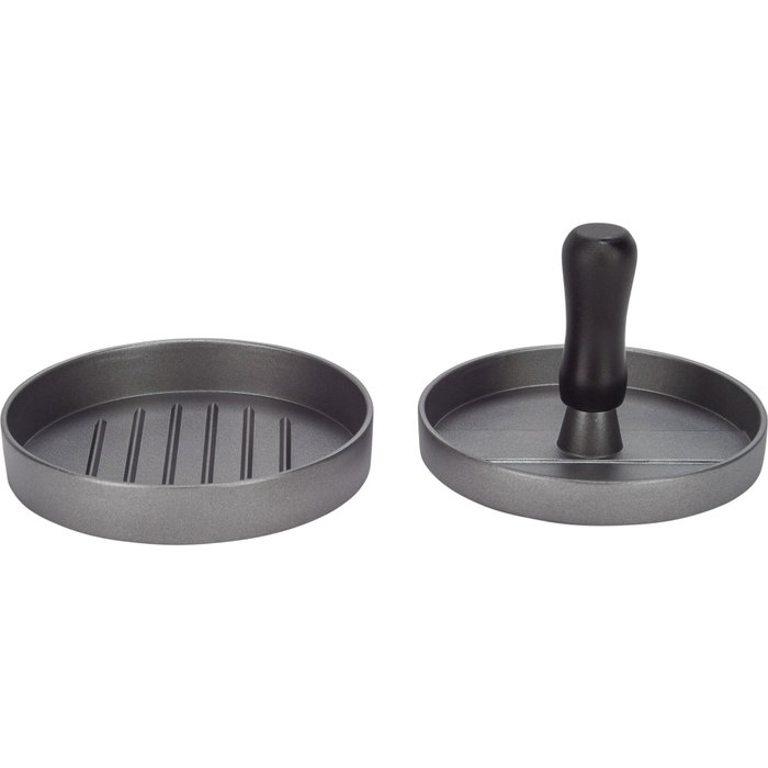 Gefu Prensador para Hamburguesas BBQ, Negro y Gris Aluminio
