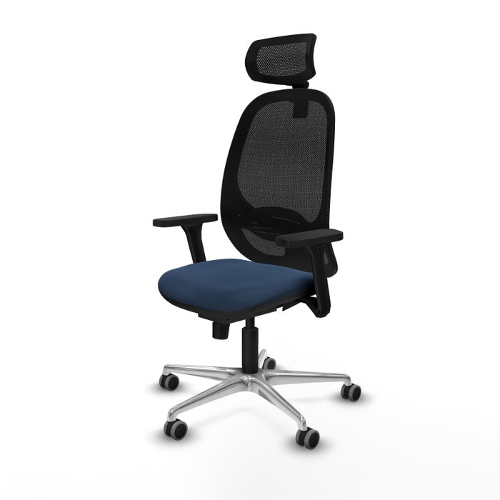 PIQUERAS Y CRESPO Silla de oficina Cilanco con mecanismo Sincro, Azul marino y Negro