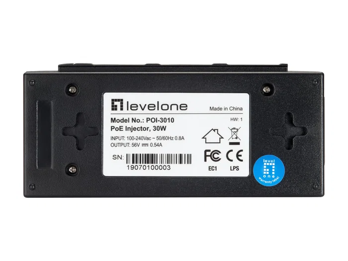 Level One POI-3010 Inyector PoE Gigabit Ethernet 30W 52V Level One POI-3010 Inyector PoE Gigabit Ethernet 30W 52V