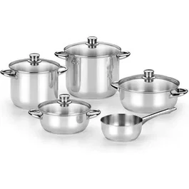 Monix Pack batería de cocina Optima2 MA50001 con cazo Ø16cm, ollas Ø20 y 24cm, cacerolas Ø20 y 24cm acero inoxidable apto inducción