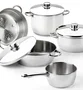 Monix Batería de cocina Optima2 5 piezas con cazo, ollas y cacerolas en acero inoxidable