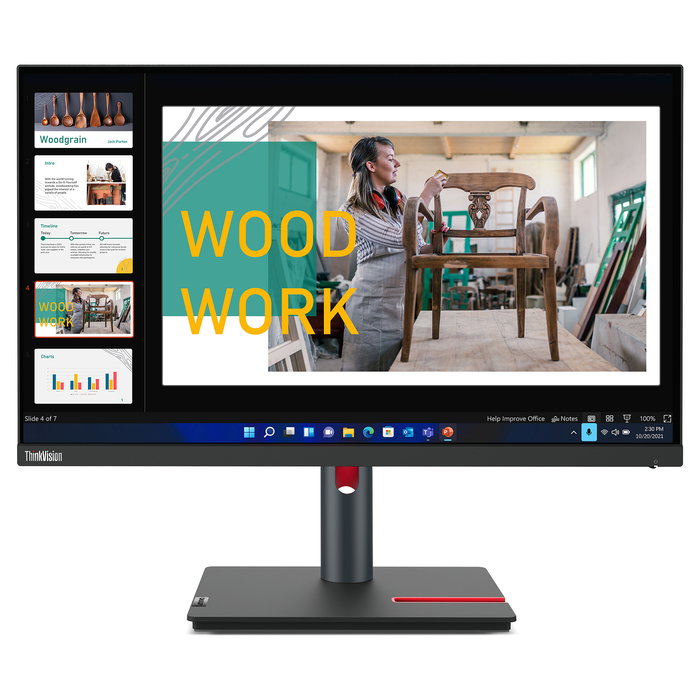 Lenovo P24q-30 Monitor 23.8" QHD IPS 2560x1440 60Hz 4ms HDMI DP USB Negro