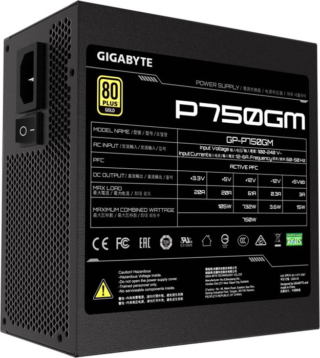 Gigabyte P750GM 750W 80 PLUS Gold ATX Negro