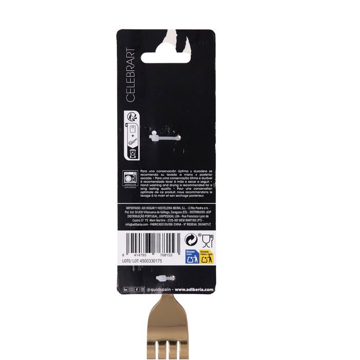 Set 4 Tenedores Mesa Acero Inox Celebrart Quid 2 mm-20,5 cm Set 4 Tenedores Mesa Acero Inox Celebrart Quid 2 mm-20,5 cm