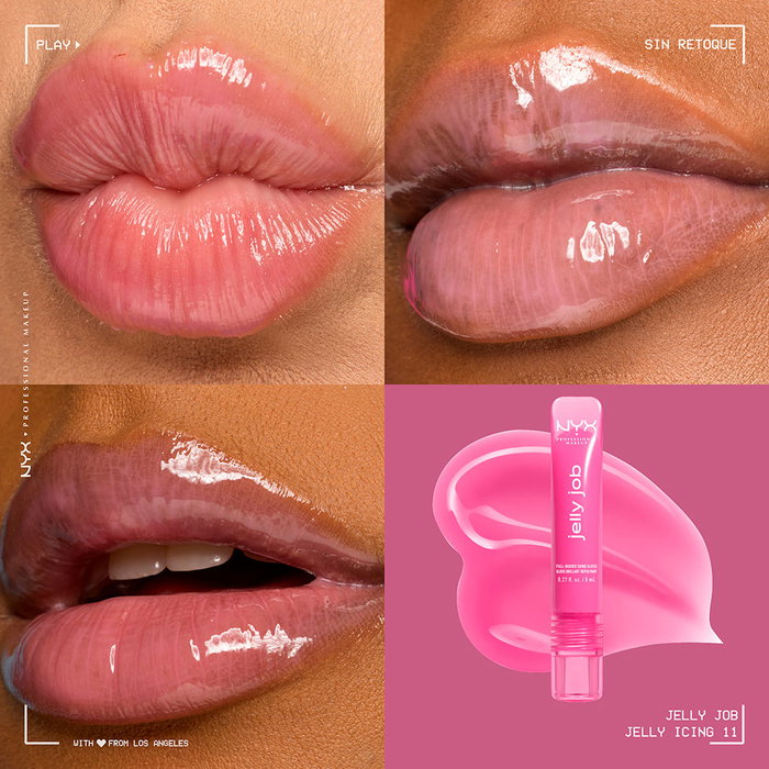 NYX Professional Makeup Jelly Job Gloss de Labios Efecto Volumen y Brillante Cristalino #Jelly Icing 1 Unidad