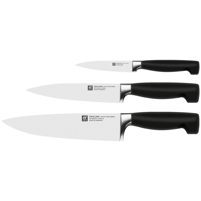 Zwilling Vier Sterne Set de Cuchillos de 4 Piezas con Bloque de Bambú y Acero Inoxidable