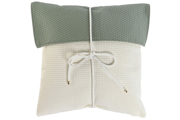 DKD Home Decor Cojin Verde Menta Blanco 45 x 45 x 10 cm