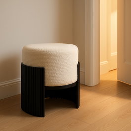 Puf Blanco-Negro Dm-Tejido 43 X 43 X 41 cm