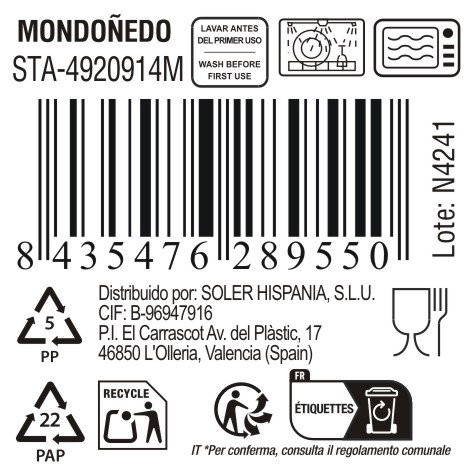 Inde Mondofiedo Taza Jumbo 450 ml, Color Marrón, 11.7 cm de Diámetro x 7.7 cm de Altura (6 Unidades)