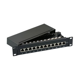 EFB Elektronik Mini-Patchpanel STP 12xRJ45 Cat.6A 37736.12 Gris