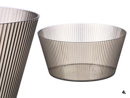 Leknes Bol Rayas Gris Plástico 4 L 25x12x25 cm (Set de 12)