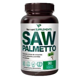 VERMONT SUPPLEMENTS Saw Palmetto 90 Cápsulas Vegetales con Semillas de Calabaza - Complemento Alimenticio para Adultos