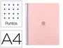 Antartik Cuaderno Espiral A4 Micro Dots Tapa Forrada 80 Hojas 90gr Rayado Puntos Rosa