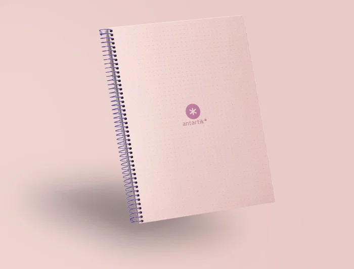 Antartik Cuaderno Espiral A4 Micro Dots Tapa Forrada 80 Hojas 90gr Rayado Puntos Rosa