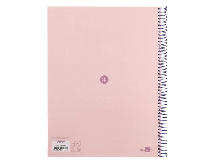 Antartik Cuaderno Espiral A4 Micro Dots Tapa Forrada 80 Hojas 90gr Rayado Puntos Rosa