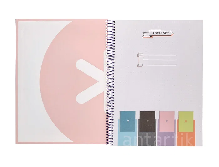 Antartik Cuaderno Espiral A4 Micro Dots Tapa Forrada 80 Hojas 90gr Rayado Puntos Rosa