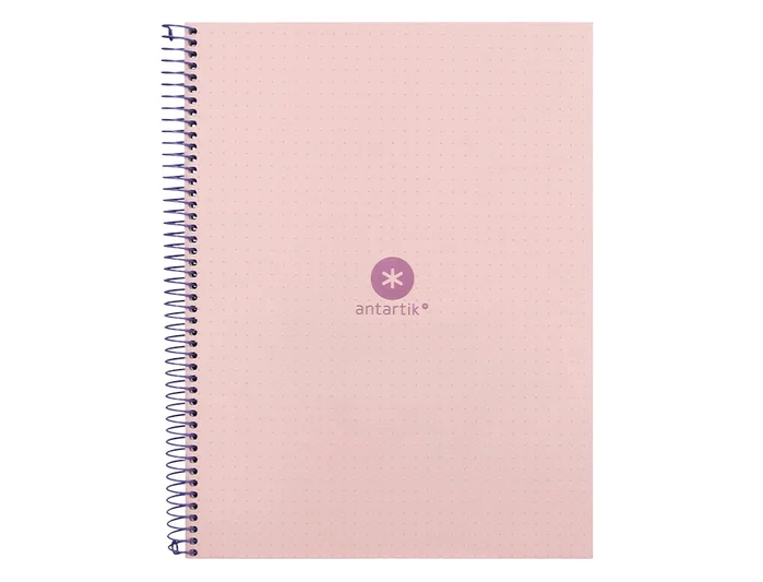 Antartik Cuaderno Espiral A4 Micro Dots Tapa Forrada 80 Hojas 90gr Rayado Puntos Rosa