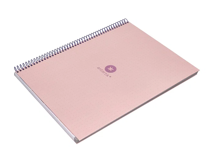 Antartik Cuaderno Espiral A4 Micro Dots Tapa Forrada 80 Hojas 90gr Rayado Puntos Rosa