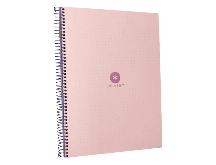 Antartik Cuaderno Espiral A4 Micro Dots Tapa Forrada 80 Hojas 90gr Rayado Puntos Rosa