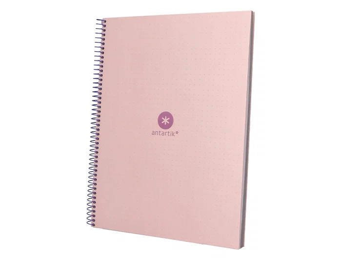 Antartik Cuaderno Espiral A4 Micro Dots Tapa Forrada 80 Hojas 90gr Rayado Puntos Rosa