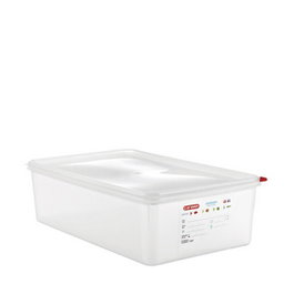 Araven Cubeta GN 1/1 150, Cubeta Polipropileno con Tapa 530 x 325 x 150 mm (21 Litros) - Almacenaje y Transporte