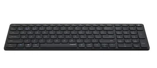Rapoo 00215871 Teclado Oficina Wireless RF + Bluetooth 5.0, QWERTY Inglés Completo, Ultrafino, Batería Recargable, Negro