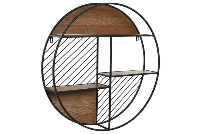 DKD Home Decor Estantería de Pared Urban 60x12x60 cm Negra/Natural de Metal y MDF con 3 Estantes DKD Home Decor Estantería de Pared Urban 60x12x60 cm Negra/Natural de Metal y MDF con 3 Estantes