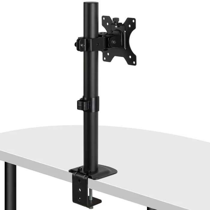 Lindy 40709 Soporte Brazo para Monitor de Escritorio Negro hasta 32" (81,3 cm), hasta 8 kg, con Ajuste de Inclinación y Rotación, Gestión de Cables