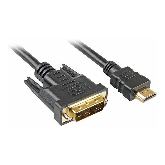 Sharkoon Cable Adaptador de Vídeo HDMI a DVI-D de 5 m, Negro Sharkoon Cable Adaptador de Vídeo HDMI a DVI-D de 5 m, Negro