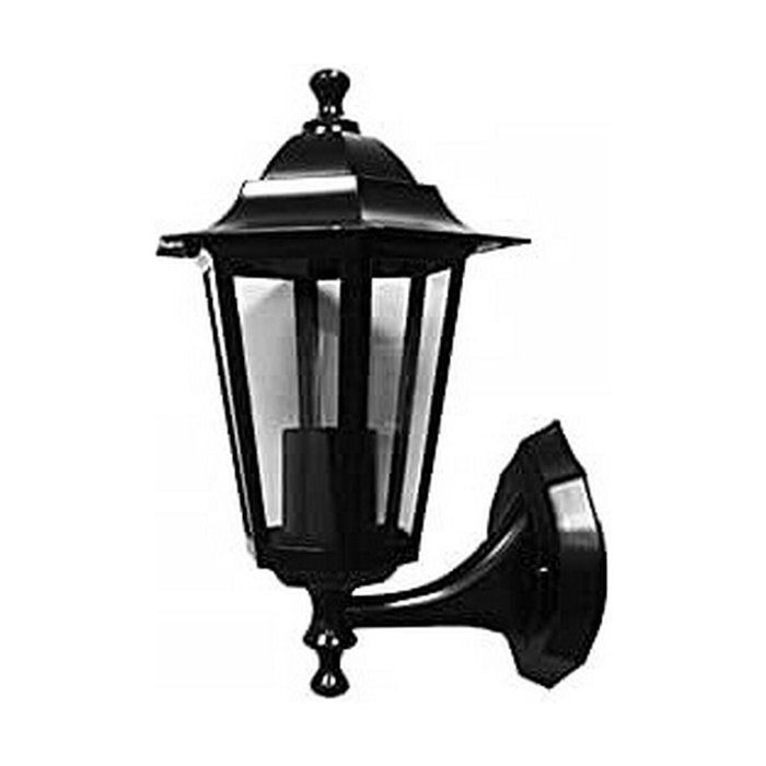 Edm Aplique exterior Zurich negro de aluminio y cristal E27 60 W con luz hacia arriba de pared