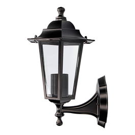 Edm Aplique Exterior Zurich Aluminio Cristal Negro Luz Hacia Arriba E27 60W IP44