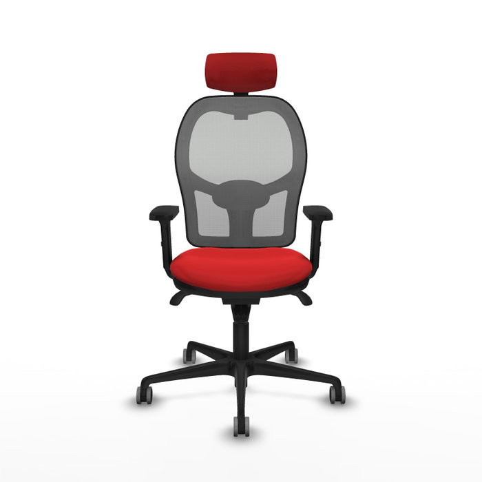 PIQUERAS Y CRESPO Silla de oficina Jorquera con mecanismo Sincro Rojo y Gris