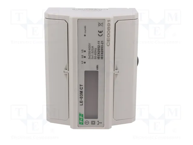 F&F LE-03M-CT Contador Digital Trifásico para Raíl DIN