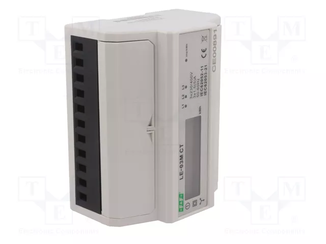 F&F LE-03M-CT Contador Digital Trifásico para Raíl DIN