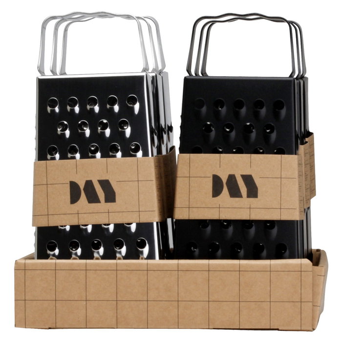 Day Rallador de Cocina 4 Caras, Acero Inoxidable, Antiadherente, Altura 23.5 cm