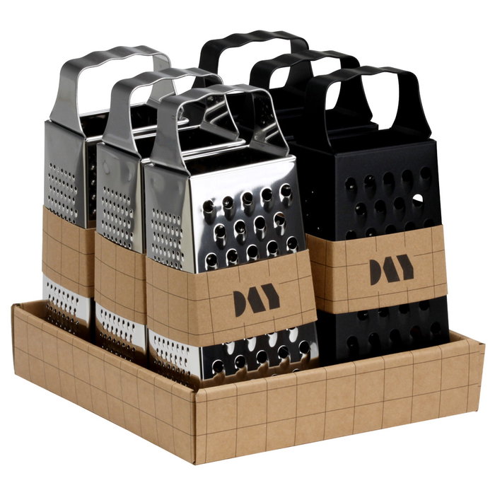 Day Rallador de Cocina 4 Caras, Acero Inoxidable, Antiadherente, Altura 23.5 cm