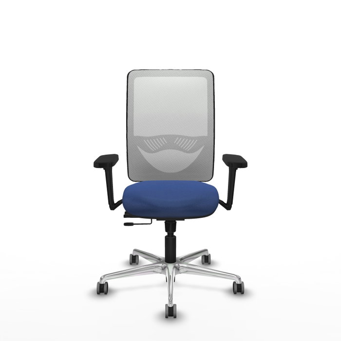 PIQUERAS Y CRESPO Silla de oficina Zulema con mecanismo Sincro/Traslack, Azul marino y Blanco