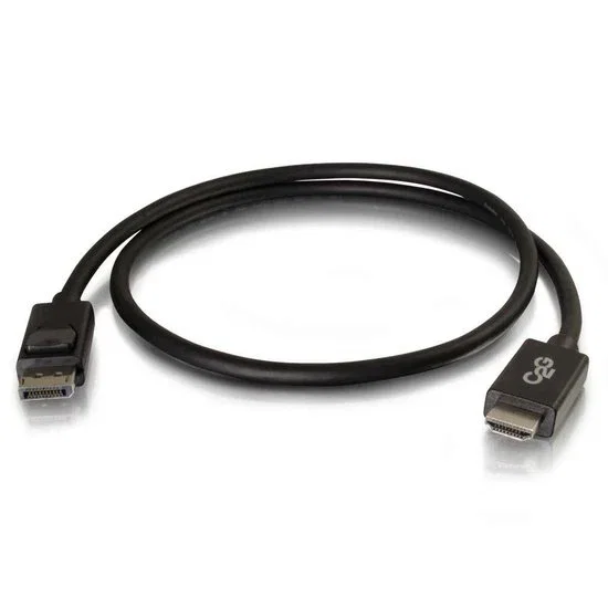 C2G Adaptador de Cable DisplayPort a HDMI 54325, Macho a Macho, 0.9m/3ft, Negro, Transmisión Audio/Video Digital, Resolución hasta 1080p