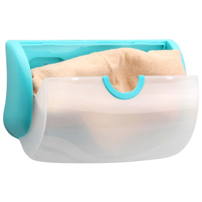 Je cherche une Idee Porta Estropajo Caja de Almacenamiento para Estropajos y Esponjas con Tapa Translucida Medidas 22x8x12 cm Colores Surtidos