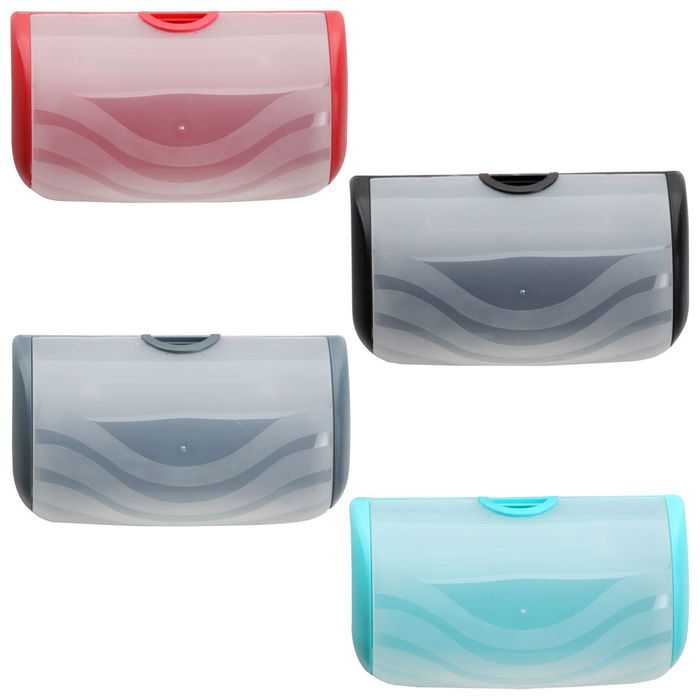 Je cherche une Idee Porta Estropajo Caja de Almacenamiento para Estropajos y Esponjas con Tapa Translucida Medidas 22x8x12 cm Colores Surtidos