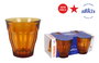 Duralex Set de 4 Vasos "Picardie" 25 cl / 0.25 L, Vidrio Templado Ámbar, Dimensiones 8.7 x 8.7 x 9 cm (12 Cajas)