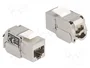 DeLOCK Módulo Keystone RJ45 hembra a LSA Cat.6A con LED, Plata/Blanco