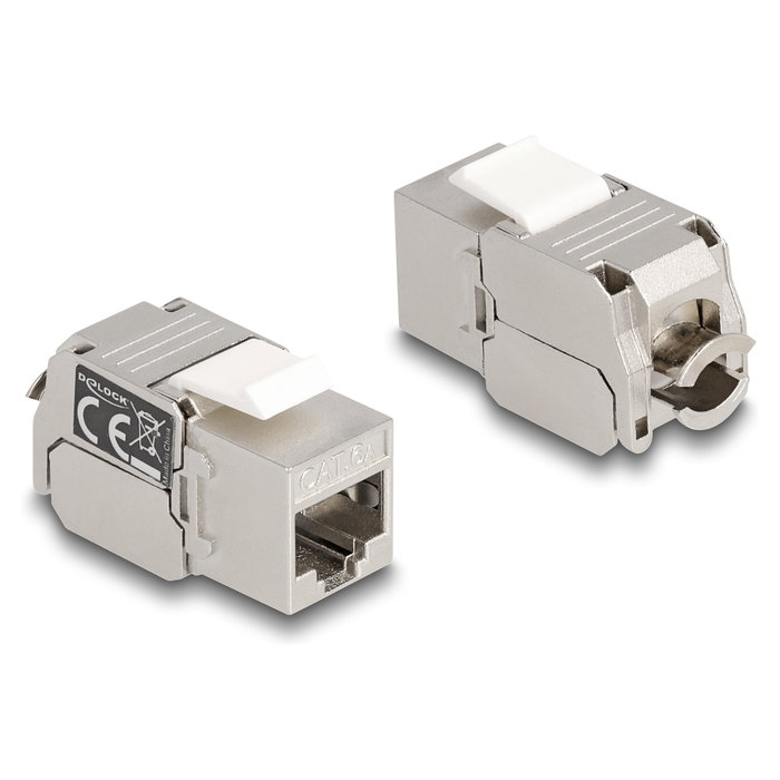 DeLOCK Módulo Keystone RJ45 Hembra a LSA Cat.6A con LED, Plano, Plata ...