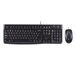 Logitech Teclado y Ratón con Cable USB, Distribución Alemana QWERTZ, Negro - Teclado Delgado y Resistente a Salpicaduras, Ratón Óptico HD